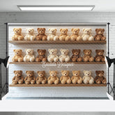Lofaris Colorful Teddy Bears Display Cake Smash Backdrop